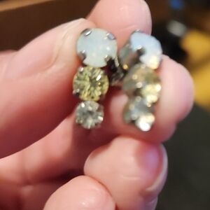 Sabika Opalescent and Yellow Stone Earrings